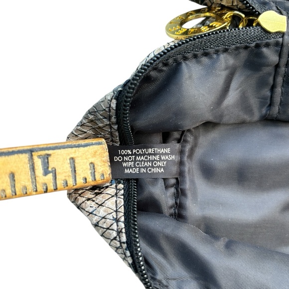 ESTEE LAUDER Faux Snake Skin Leather Train Vanity Travel Cosmetic Makeup Bag - Picture 4 of 8